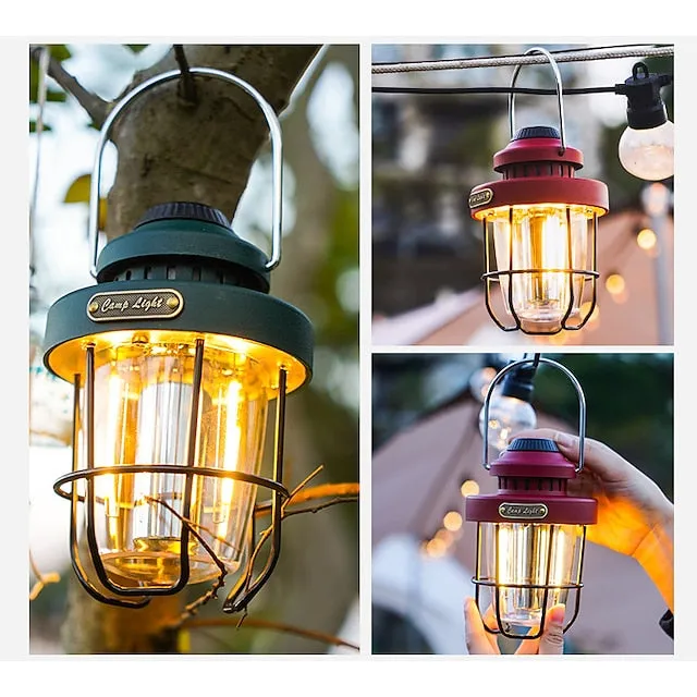 Outdoor Camping Light LED Retro Horse Lantern Portable Tent Light Convenient USB Rechargeable Camping Lantern