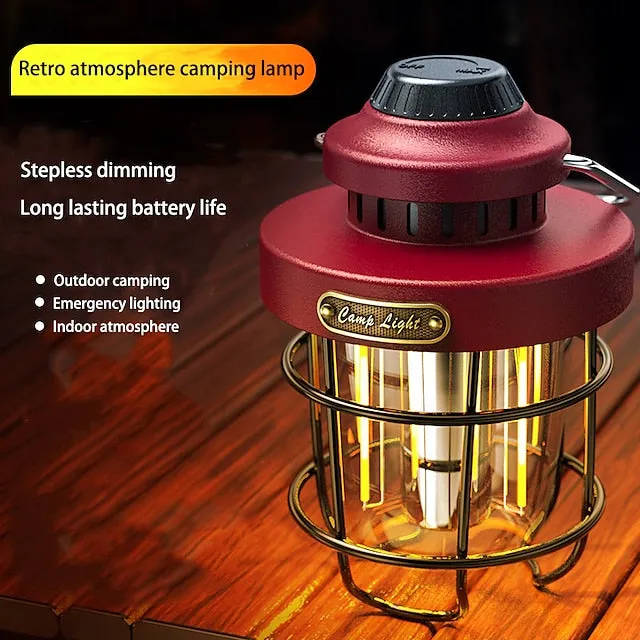 Outdoor Camping Light LED Retro Horse Lantern Portable Tent Light Convenient USB Rechargeable Camping Lantern