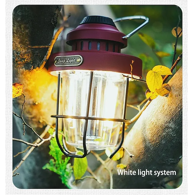 Outdoor Camping Light LED Retro Horse Lantern Portable Tent Light Convenient USB Rechargeable Camping Lantern