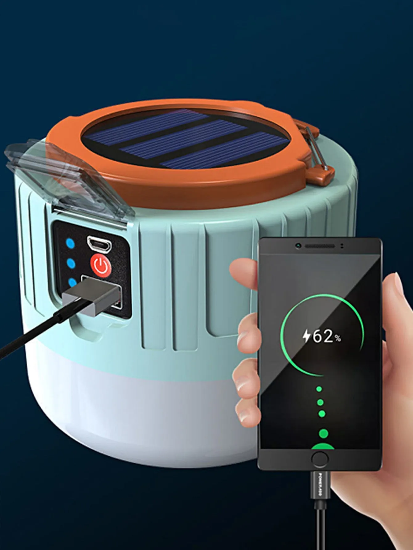 Outdoor LED solar charging remote control tent light