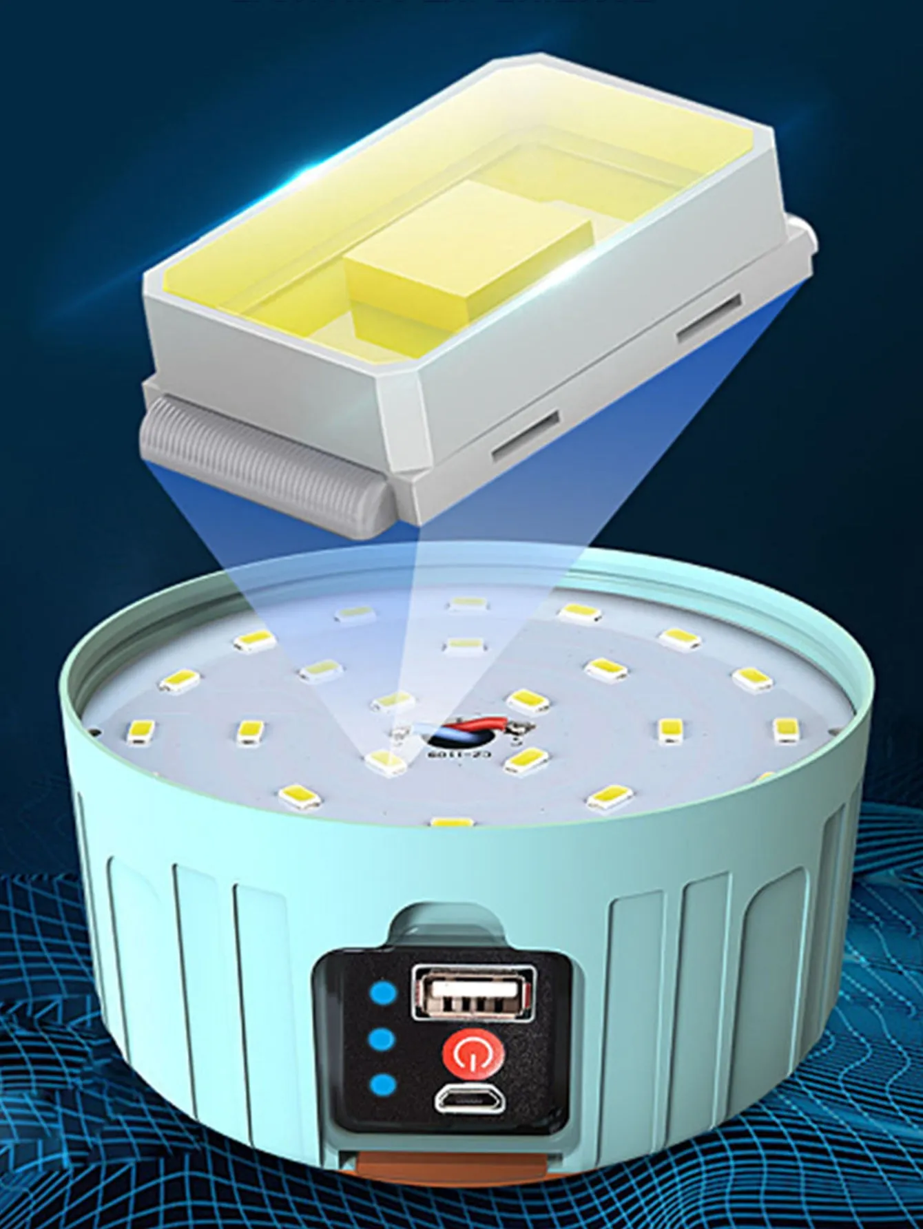 Outdoor LED solar charging remote control tent light