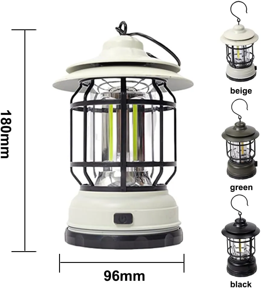 Outdoor Portable Camping Light USB able Compact HandLamp Cordless Tent Light Stepless Dimming Night Light