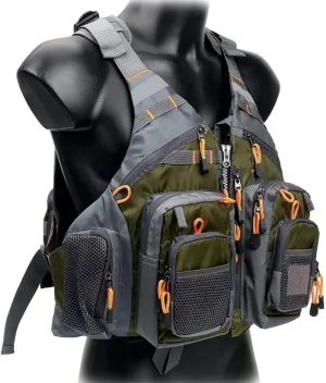 Outdoor Reflective Life Vest Survival Backpack Safety Jacket Multi Pockets Fishing Photography Vest Waterproof Life Jacket (Color : Army Green, Size : 55CM*46CM)