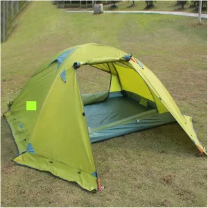 Outdoor Tent Camping Tent Waterproof Hiking Tent Double Layer Outdoor Backpacking Tent 2 Person Tents for Tourism (Color : Orange) (Color : Gree)