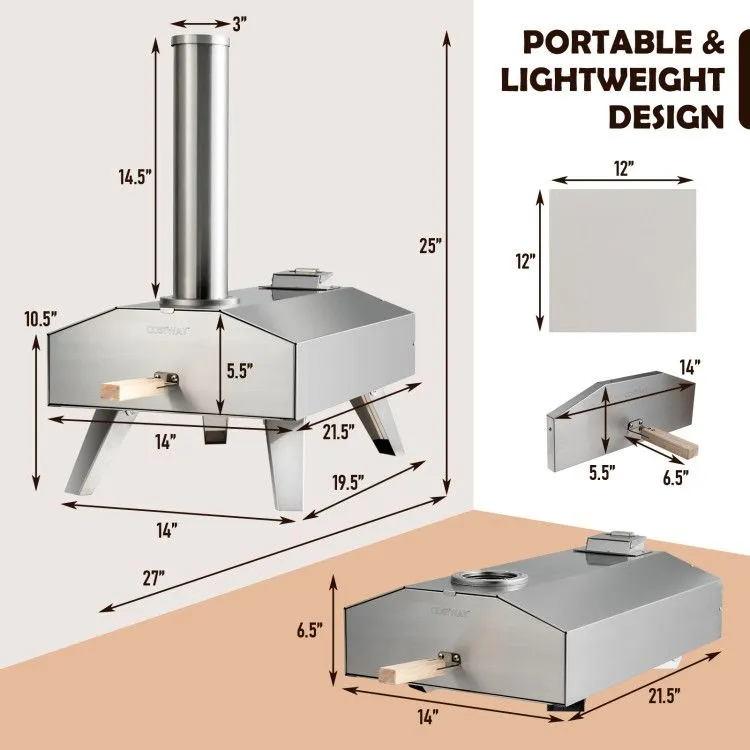Oven Pizza Inch Stainless Portable Budget-friendly Pizza with High-demand Steel 12 Stone Outdoor