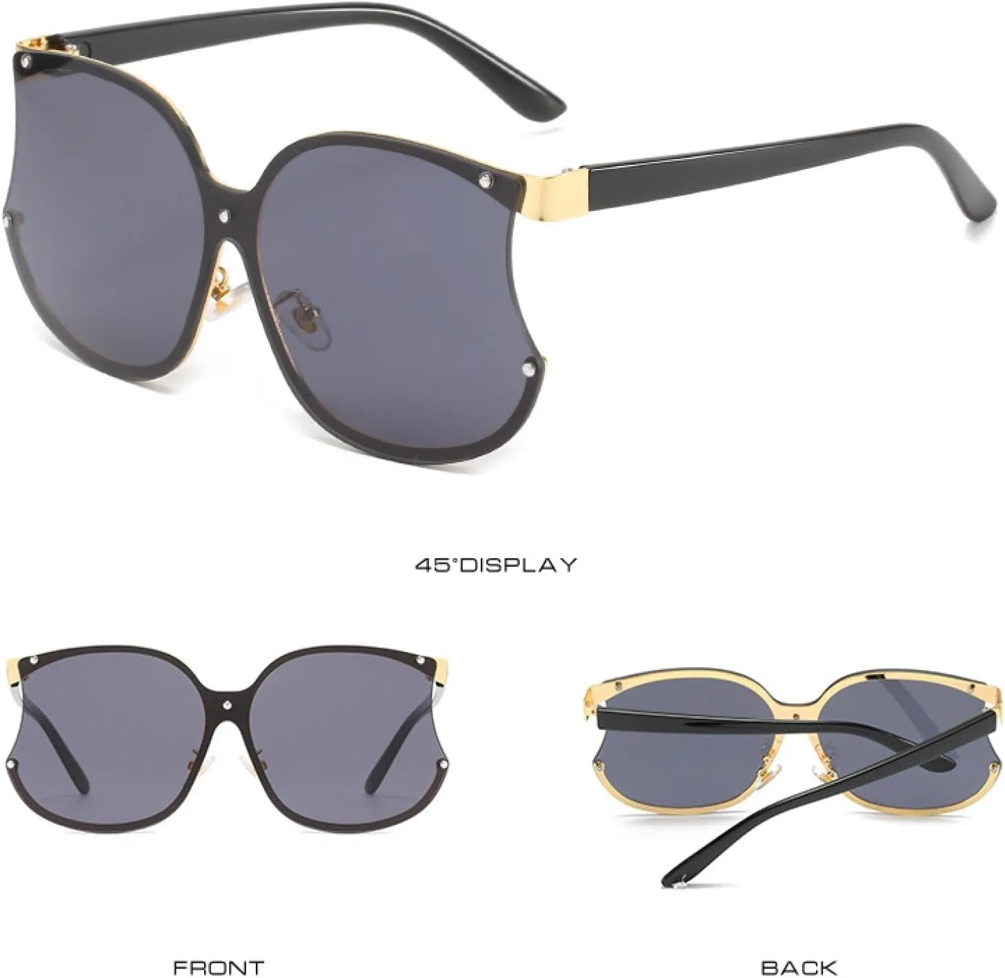 Oversized Women Men Fashion Big Frame Sun Glasses Female Summer Traveling Shades Uv400
