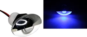 Pactrade Marine 2PCS Auto RV Trailer Stainless Steel 316 LED Courtesy Accent Bezel Down Clear Lens Light (Blue)