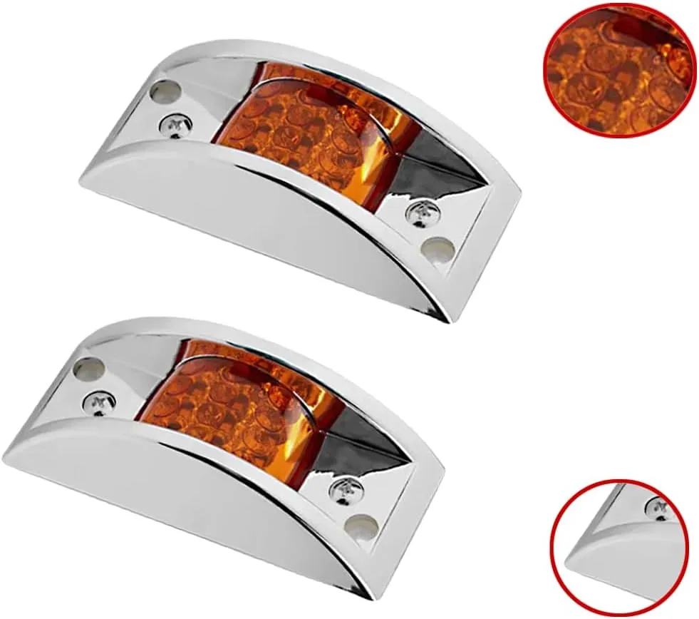 Pair 12-LEDs Side Marker Light, Side Marker Clearance Light Side Signal Light, Fit for 12V-24V Vehicles, Vans, Campers, Trucks, Trailers, Semi-Trailers, Travel Trailers, Red Light