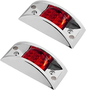 Pair 12-LEDs Side Marker Light, Side Marker Clearance Light Side Signal Light, Fit for 12V-24V Vehicles, Vans, Campers, Trucks, Trailers, Semi-Trailers, Travel Trailers, Red Light