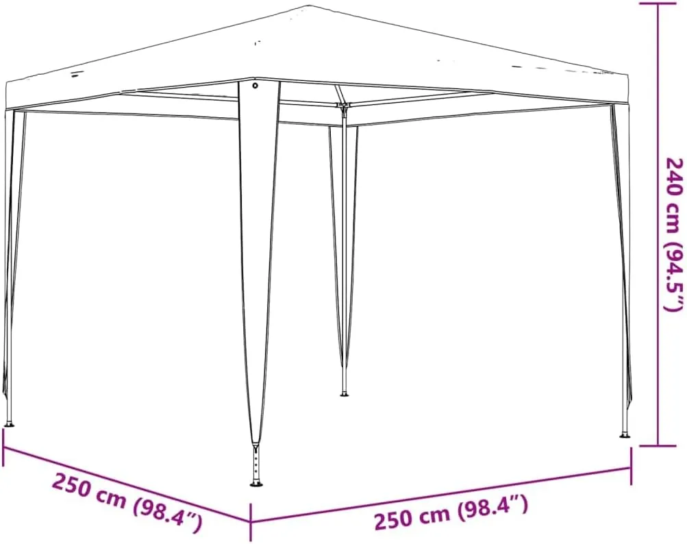 Party Tent - Anthracite Canopy, Gazebo Waterproof Shade, Outdoor Tents for Patio, Backyard, and Camping, 8.2 x 8.2 ft Steel - Cover Set for Gardens