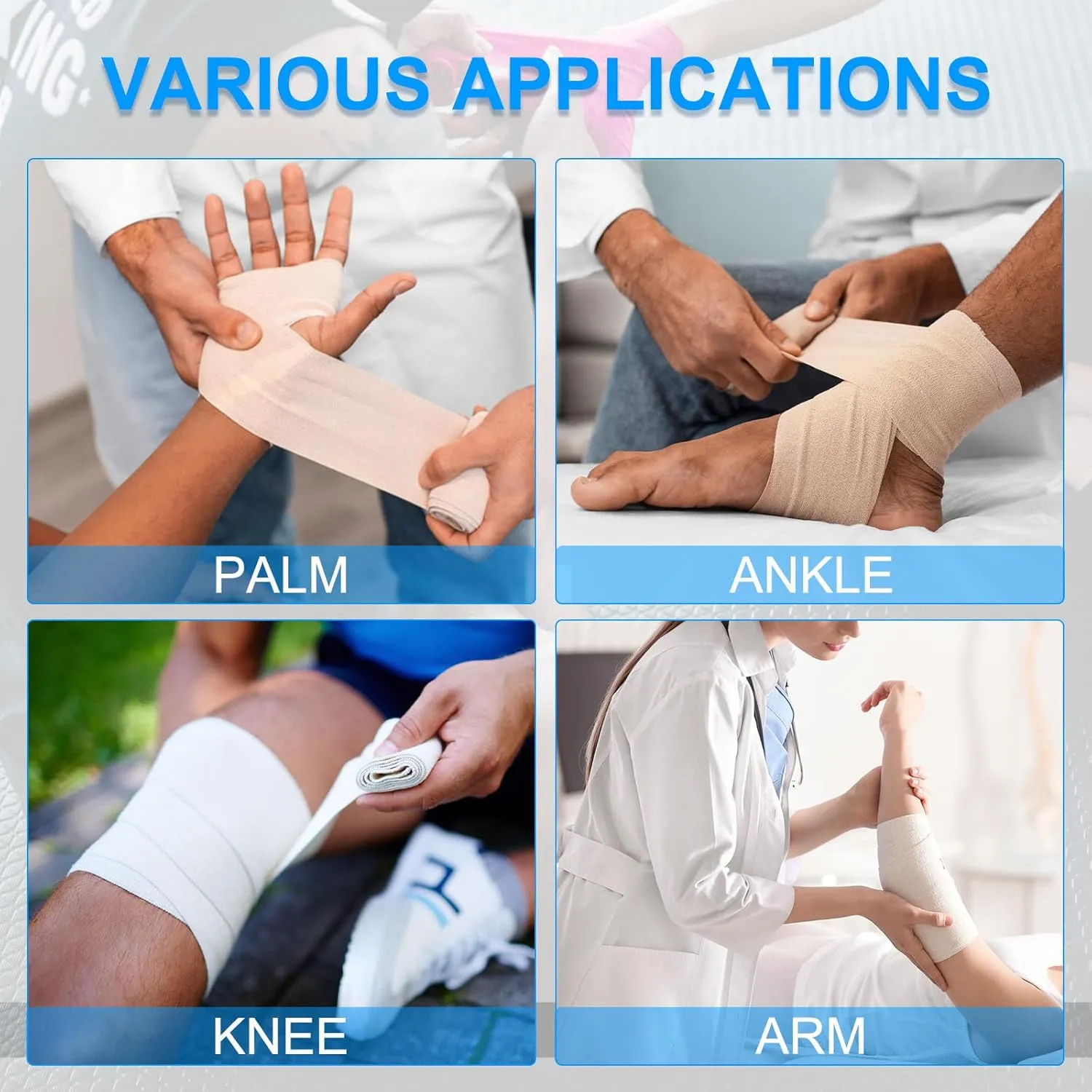 PATIKIL 4" x 177" Self Adhesive Bandage Wrap, 6 Pcs Elastic Self Breathable Self Adherent Wrap Tape for Stretch Athletic Sports Wrist Ankle Outdoor Tape, Bright Orange