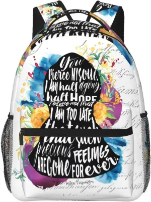 Persuasion Backpack Casual Pack Bag Laptop Backpack With Side Pocket Front Zipper Pocket Bookpack Travel Daypack Picnic Rucksack