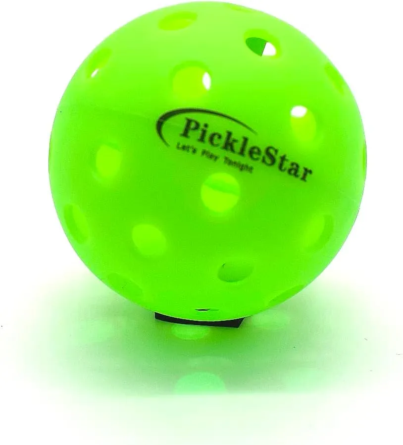 PickleStar LED Light Up Pickleball Balls, Glow in The Dark Pickleball Balls, Offcial Size OutdoorPickleBalls with Light 4 Pack LED Light Up Pickle Balls, Unique Gift for Pickleball Lovers