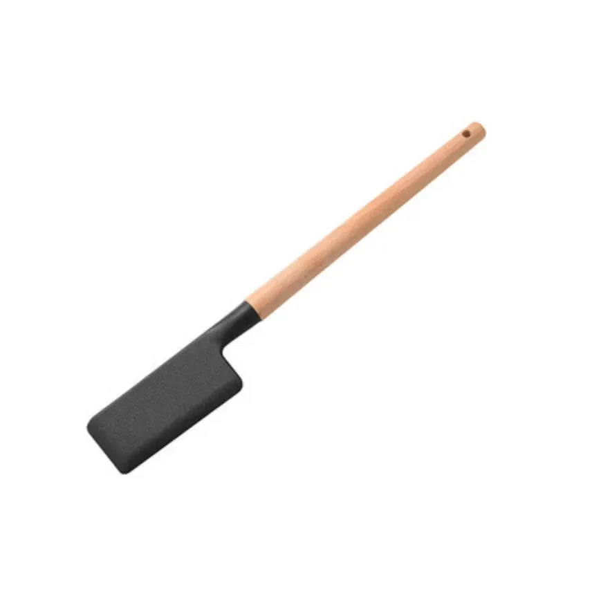 Pink Cooking Kitchenware Tool Silicone Utensils With Wooden Multifunction Handle Non-Stick Spatula Ladle Egg Beaters Shovel Set