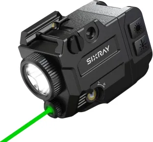 Pistol Light Laser Combo Tactical Green Beam and Flashlight for Gun 500 Lumens Rechargeable Rail Mounted Light for Handgun Picatinny 1913