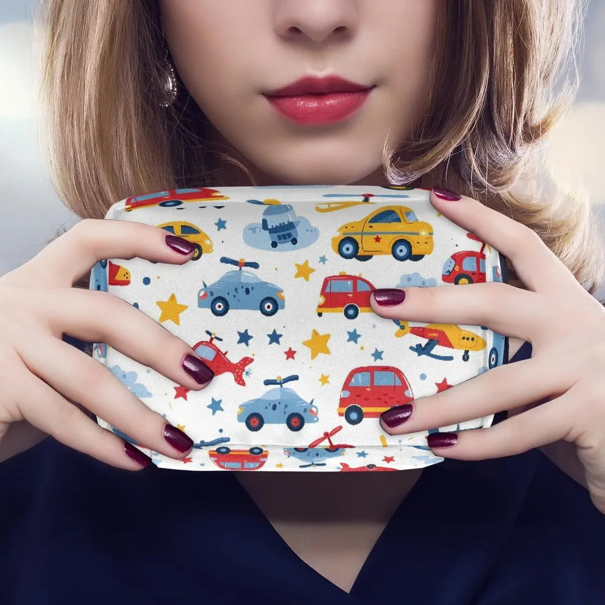 Plane Travel Toiletry Bag for Kids, Cute Small Makeup Pouch for Boys Girls, Waterproof Wash Bag Cosmetic Weekender Bag Toddler Traveling Toiletries