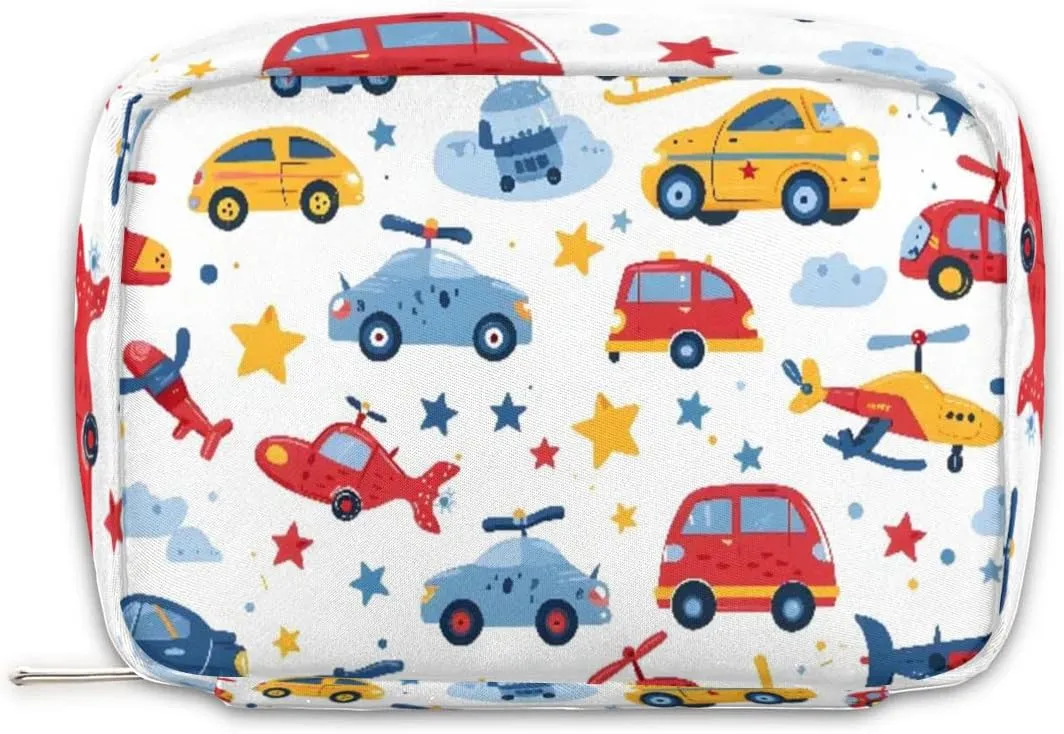Plane Travel Toiletry Bag for Kids, Cute Small Makeup Pouch for Boys Girls, Waterproof Wash Bag Cosmetic Weekender Bag Toddler Traveling Toiletries
