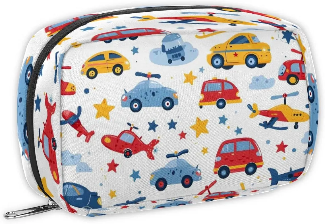 Plane Travel Toiletry Bag for Kids, Cute Small Makeup Pouch for Boys Girls, Waterproof Wash Bag Cosmetic Weekender Bag Toddler Traveling Toiletries