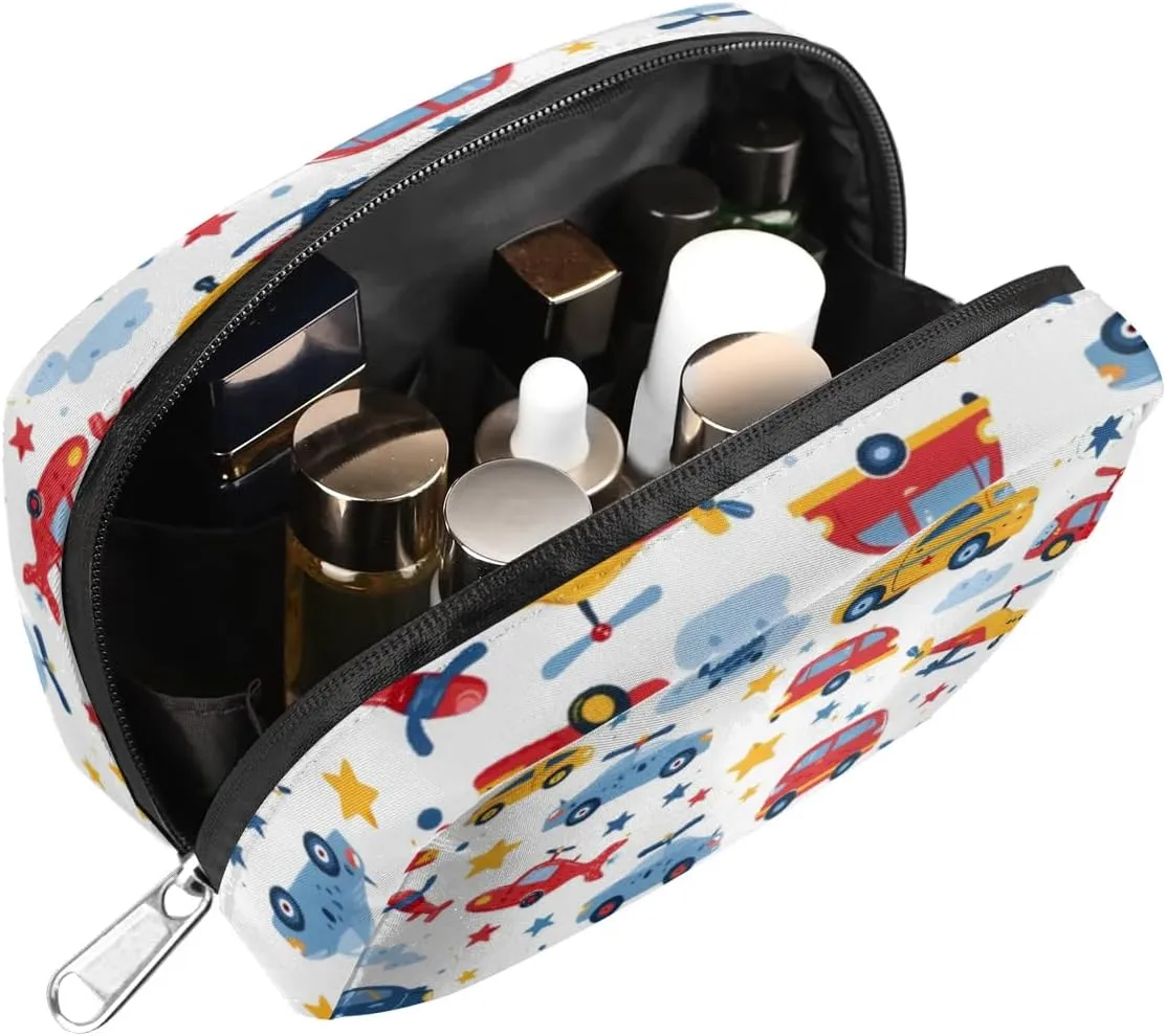 Plane Travel Toiletry Bag for Kids, Cute Small Makeup Pouch for Boys Girls, Waterproof Wash Bag Cosmetic Weekender Bag Toddler Traveling Toiletries