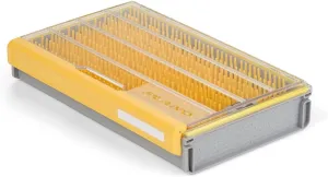 Plano EDGE Flex Crankbait 3700 Premium Utility Box, Gray and Yellow with Clear Lid, Waterproof Tackle Box Storage for Small Crankbaits, Buzzbaits and Swimbaits