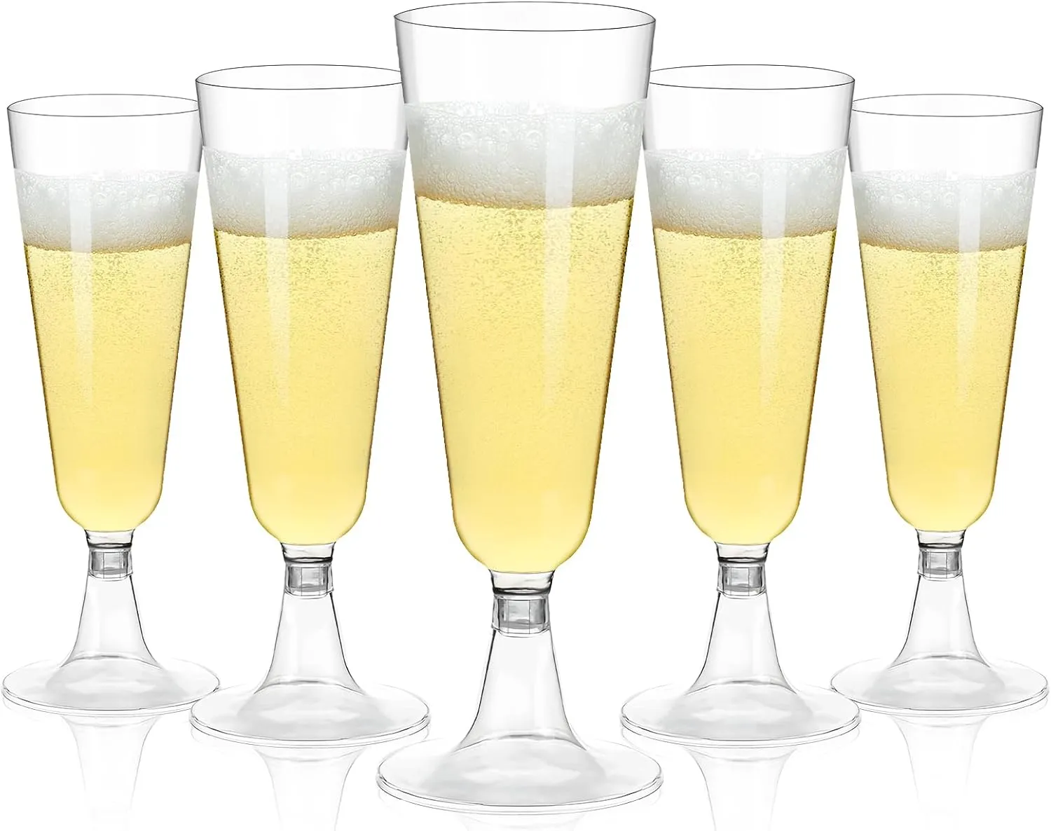 Plastic Champagne Flutes 40 Pack, 5.5OZ Disposable Champagne Glasses Clear Plastic Wine Glasses for Wedding, Thanksgiving Day, Party and Outdoor Celebrations