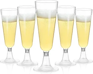 Plastic Champagne Flutes 40 Pack, 5.5OZ Disposable Champagne Glasses Clear Plastic Wine Glasses for Wedding, Thanksgiving Day, Party and Outdoor Celebrations