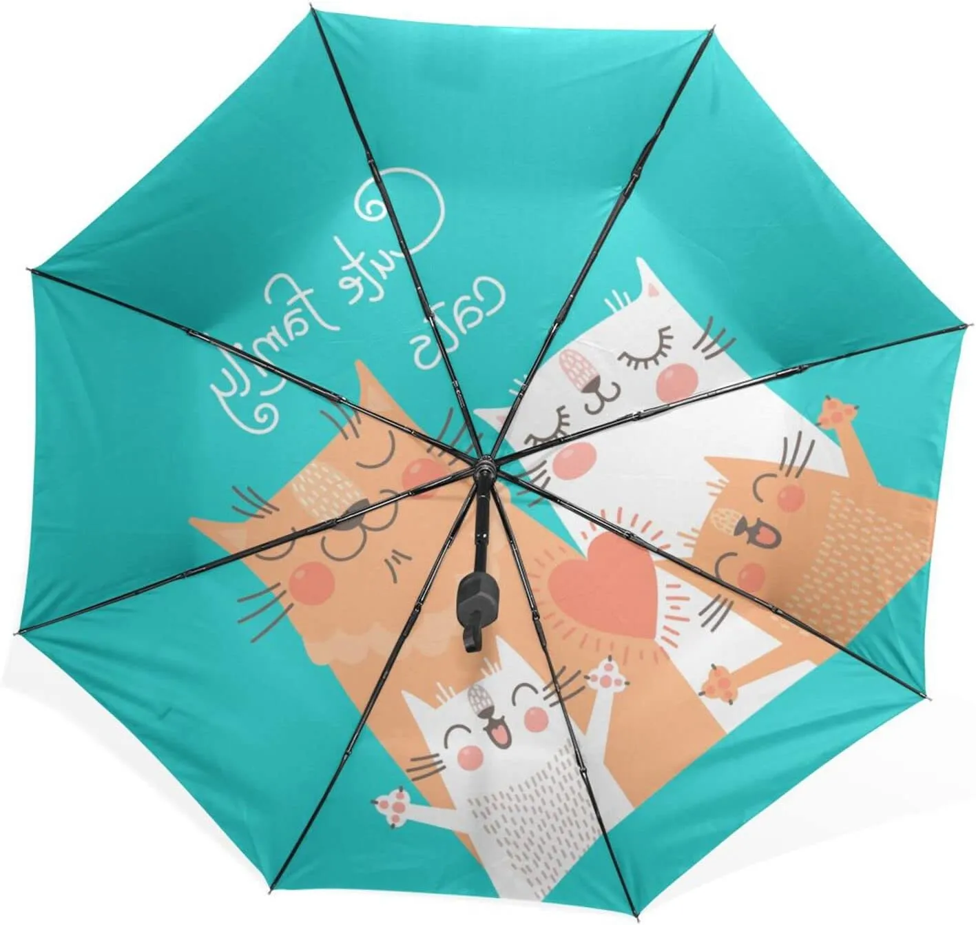 Poeticcity Rain Travel Umbrella, Hand Open Close Windproof Waterproof Folding Umbrella, Compact Canopy Strong Ray Parasol Umbrella