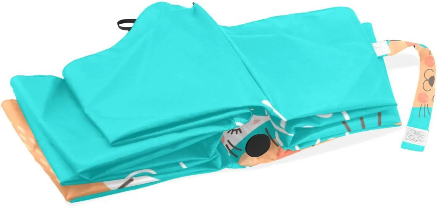 Poeticcity Rain Travel Umbrella, Hand Open Close Windproof Waterproof Folding Umbrella, Compact Canopy Strong Ray Parasol Umbrella