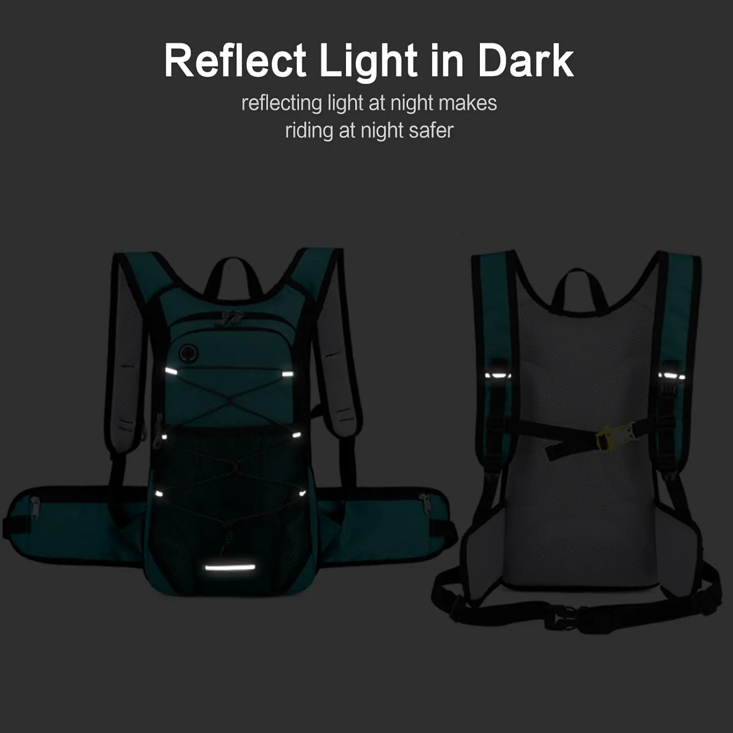 PORRASSO Hiking Backpack 19L Waterproof Daypack Rucksack with Earphone Hole Breathable Backpack for Women Men Trekking Cycling Climbing Outdoor Sports Black
