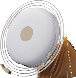Portable Camping Light String,High Brightness LED Light String Outdoor Lights IP67 Waterproof Camping Lights - 360 Degree Camping String Light with 1800mAh Battery