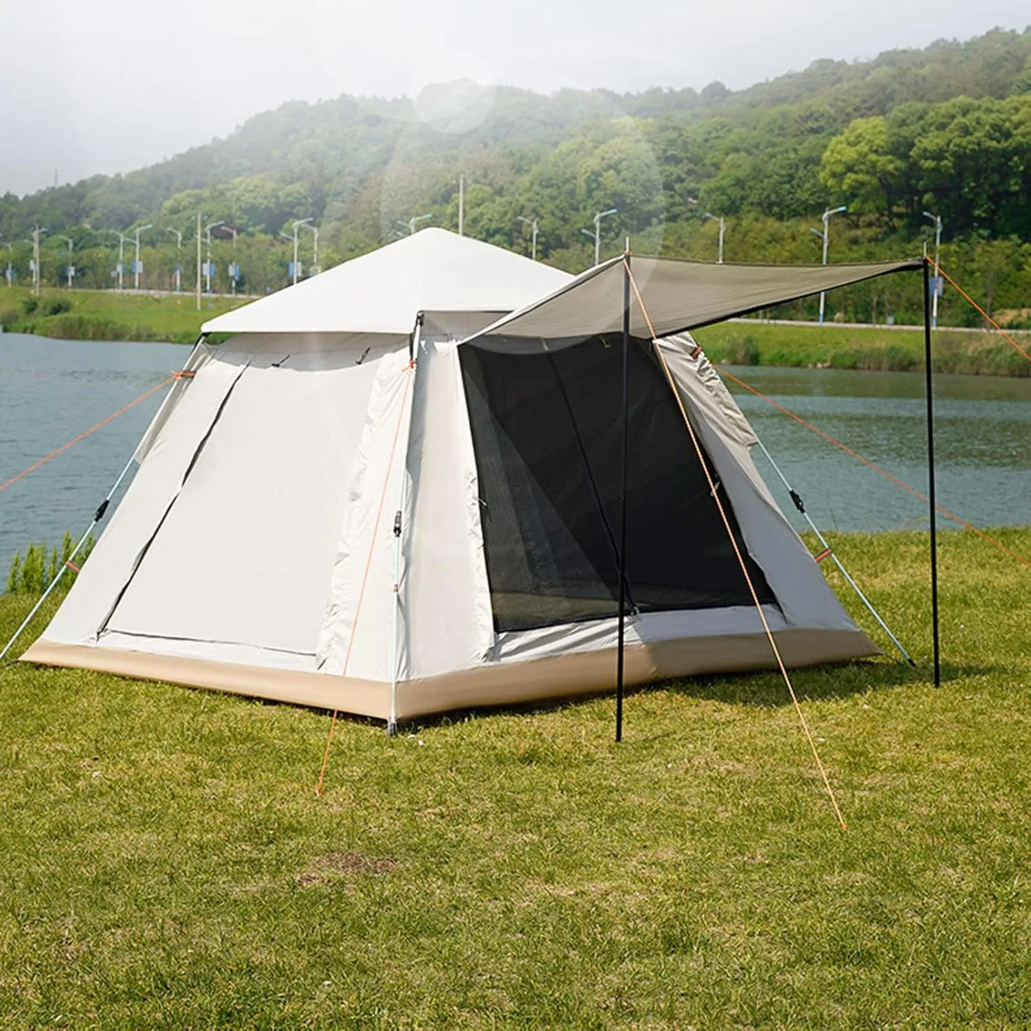 Portable Campitent Automatic Pop-Up Dome Tent for Camping, Waterproof 3-4 Person Instant Tent Easy to Set Up,for Backpacking, Camping, Hiking (a a)