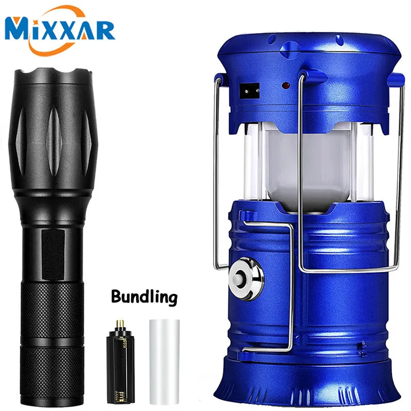 Portable Flashlight Solar Camping Tent Light Lamp