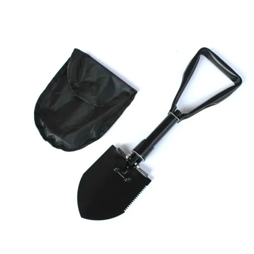 Portable Multifunction Stainless Steel Folding Shovel - Survival Spade for Camping and Outdoor Cleaning