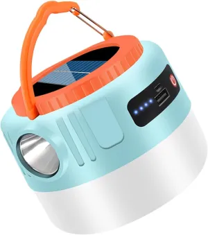 Portable Solar Camping Light USB Rechargeable Tent Lamp with Remote Control Emergencies Light for Home Offices Tent