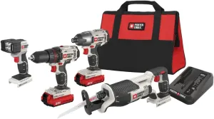 PORTER-CABLE 20V MAX* Cordless Drill Combo Kit, 4-Tool (PCCK615L4)