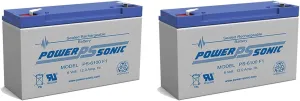 Power Sonic PS-6100 6V 12AH Battery Replacement for Light Alarms 2PLP1-2 Pack