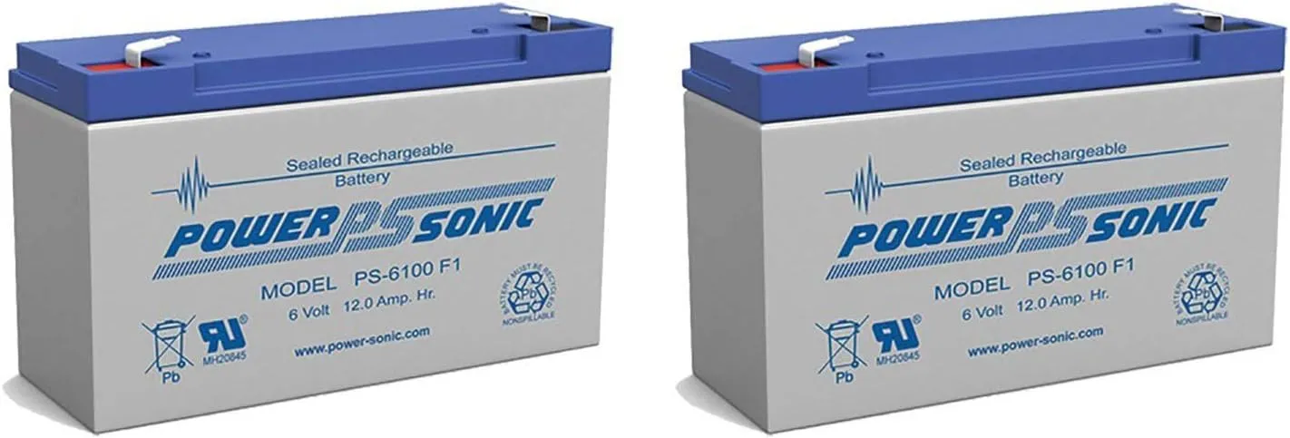 Power Sonic PS-6100 6V 12AH Battery Replacement for Light Alarms 2PLP1-2 Pack