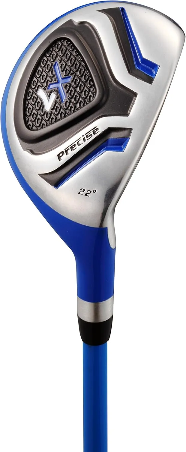 Precise X7 Kids Golf Clubs Set for Ages 3-5, 6-8, 9-12 | Right/Left Hand Girls & Boys Golf Clubs with Lightweight Graphite Shafts, Hybrid & Stand Bag for 3'0" to 5'0" Height