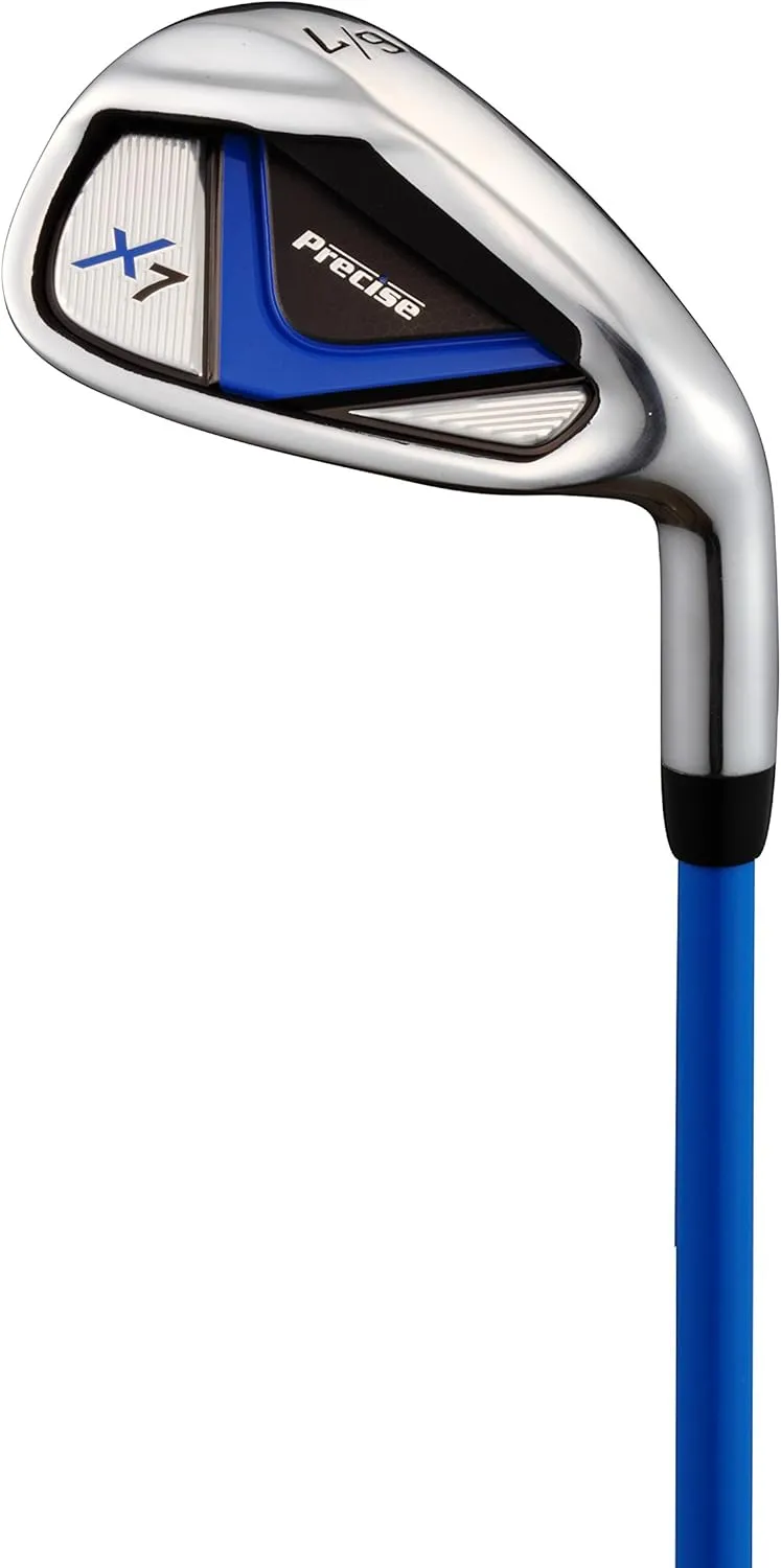 Precise X7 Kids Golf Clubs Set for Ages 3-5, 6-8, 9-12 | Right/Left Hand Girls & Boys Golf Clubs with Lightweight Graphite Shafts, Hybrid & Stand Bag for 3'0" to 5'0" Height