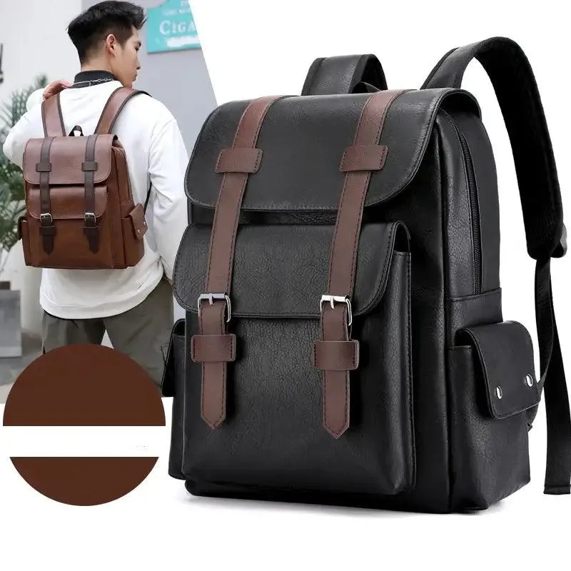 Premium PU Leather Men’s Backpack