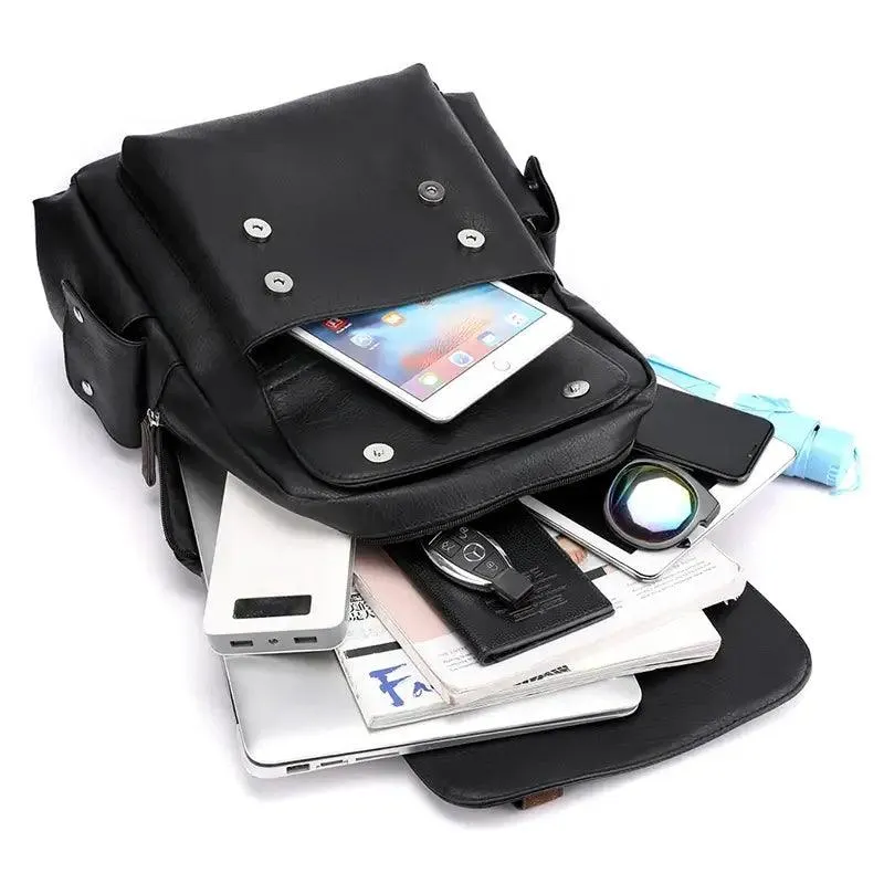Premium PU Leather Men’s Backpack