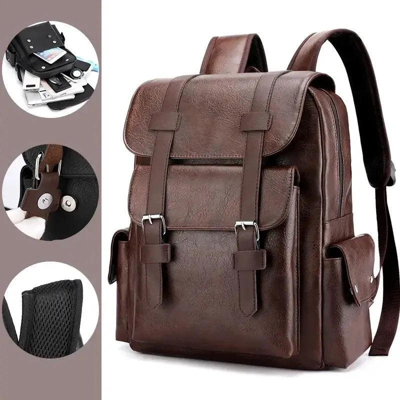 Premium PU Leather Men’s Backpack