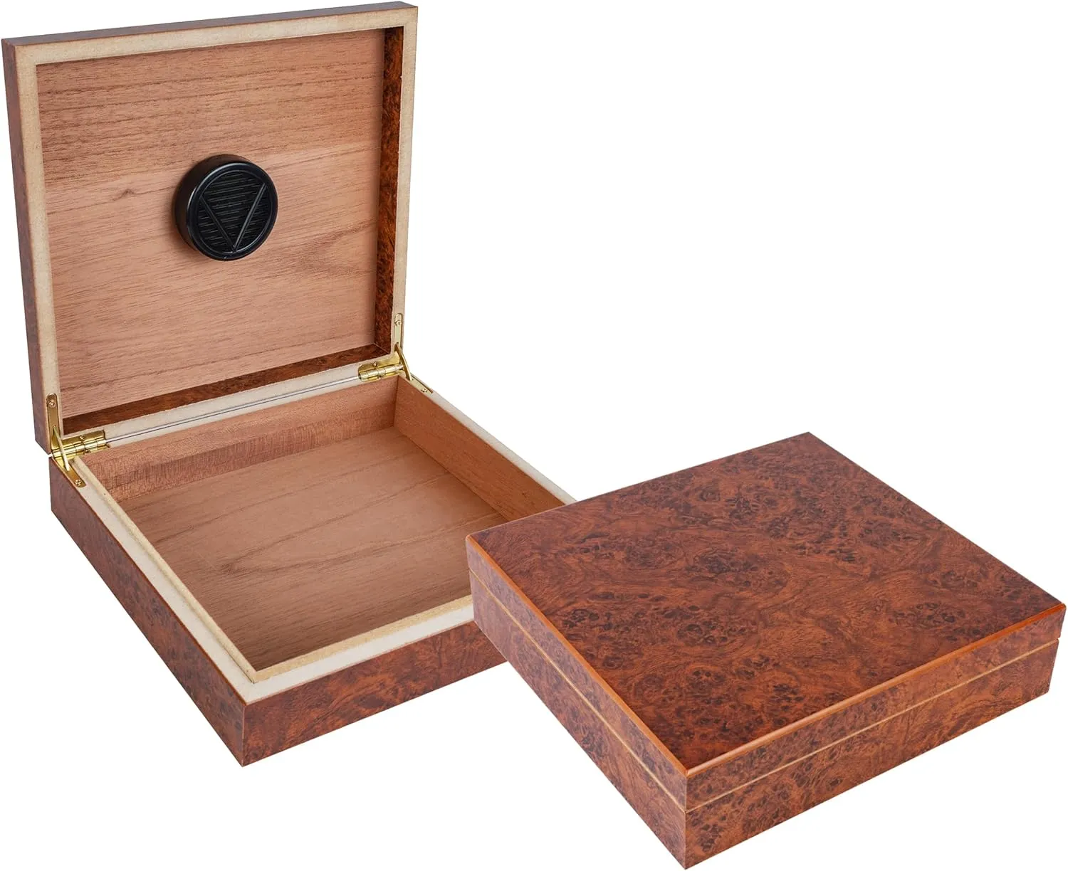 Prestige Import Group Chateau Small Cigar Humidor with Humidifier - Capacity: 20 Cigars - Color: Burl