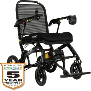 PrideMobility Jazzy Ultra Light Power Wheelchair, Weighs Just 33 Pounds, with 5-Year Extended Warr (10 AH Battery)