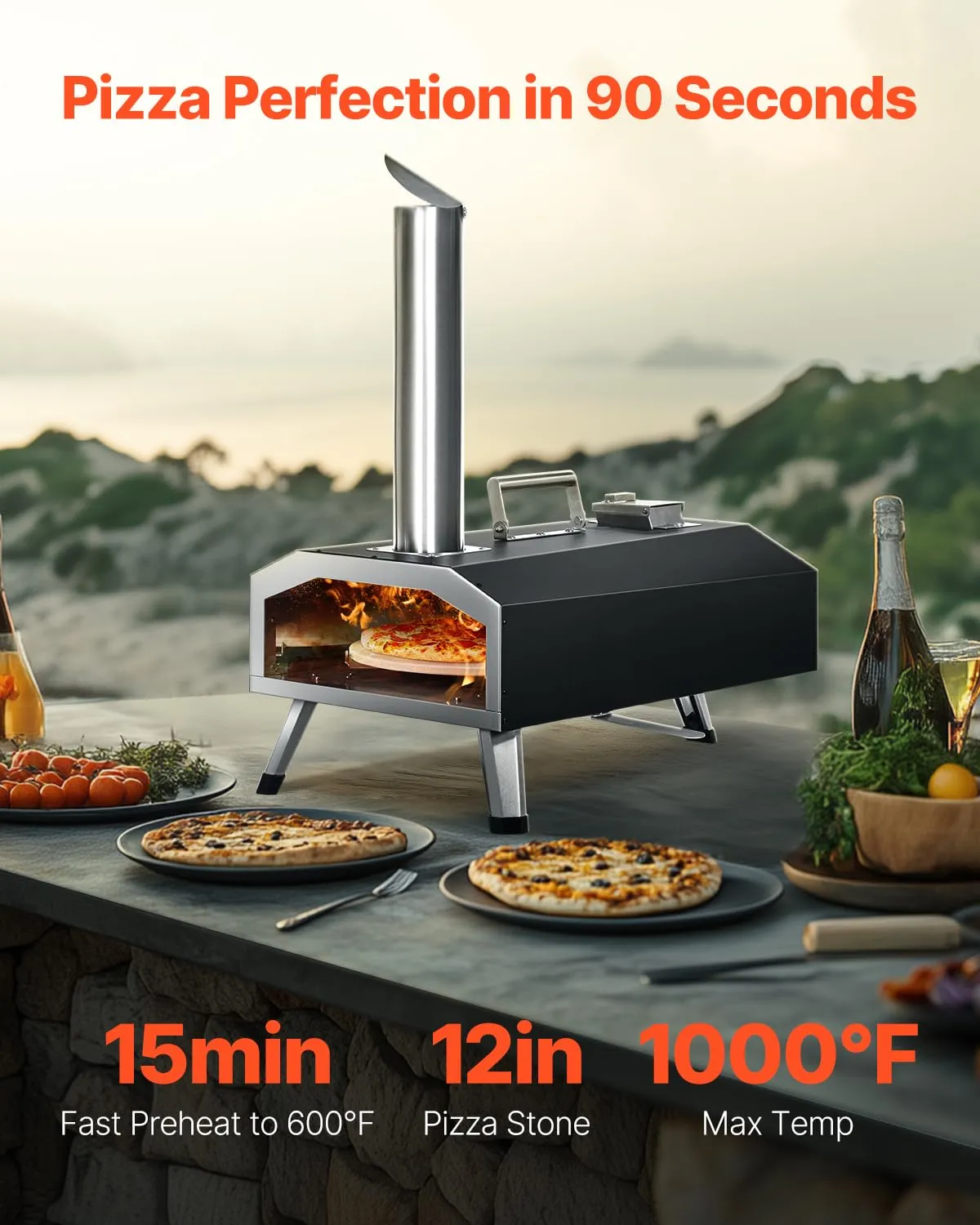 Pro-Grade VEVOR Multi-Fuel Pizza Oven – 12-16" Outdoor Pizza Maker for Backyard Chefs & Campers