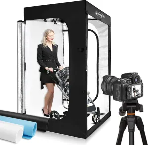 Professional Photography Studio LED Dimmable Large Shooting Tent 47x39x78 ZKEEZM Large Lightbox Photo Video Continuous Lighting Cube Shooting Tent Kit Soft Box with 3Colours Backdrops and Carrying Bag