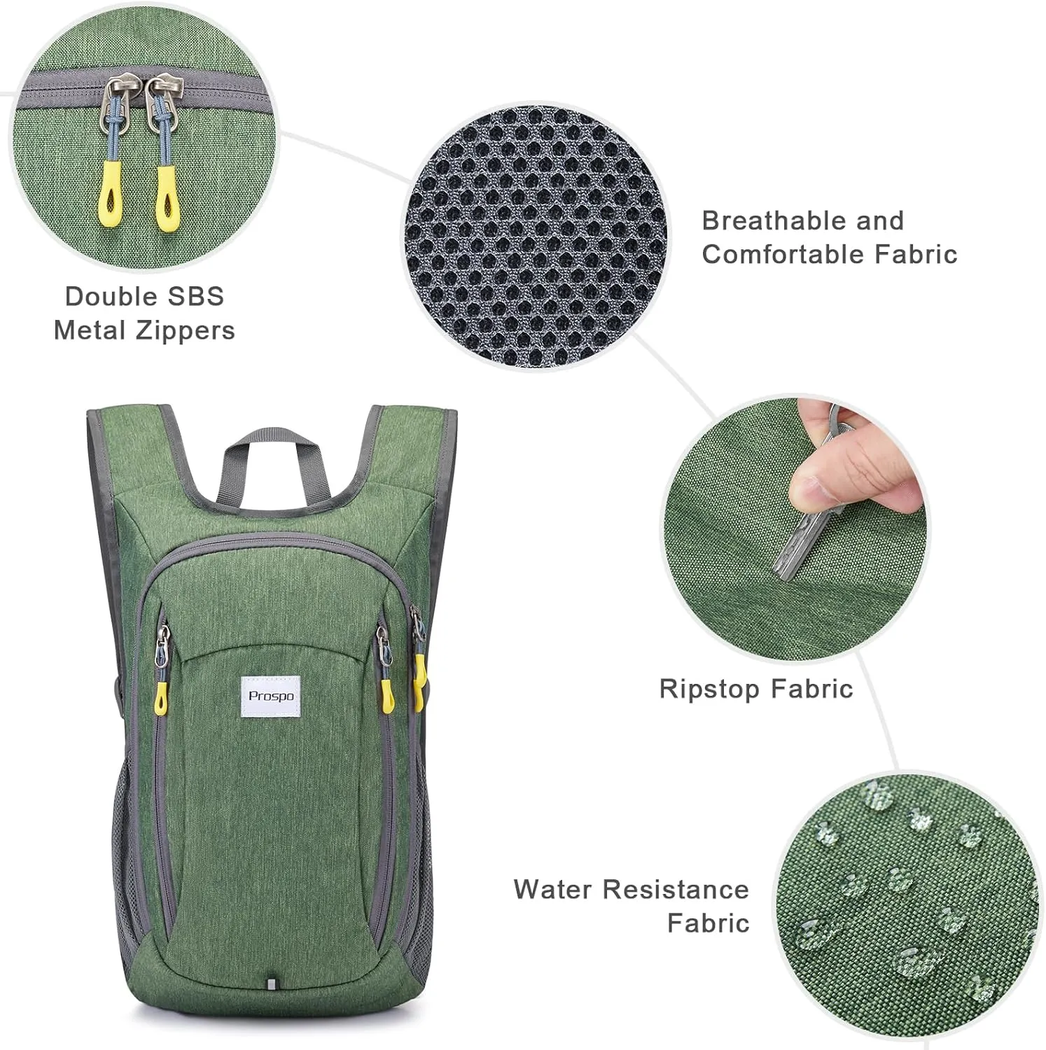 Prospo 12L Hiking Backpack Small Lightweight Travel Backpack for Women Men Casual Foldable Shoulder Bag