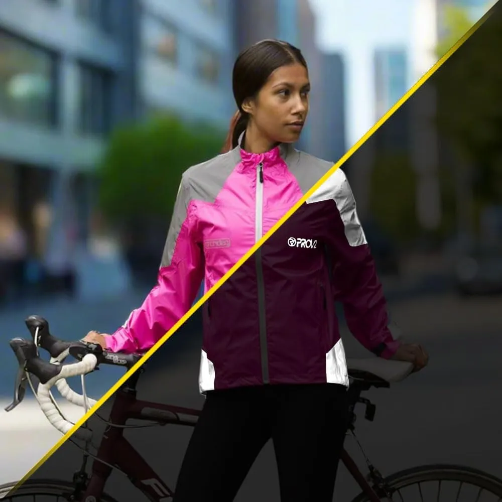 Proviz Women's Nightrider Reflective Waterproof Cycling Jacket Hi Visibility Breathable Cycling Coat