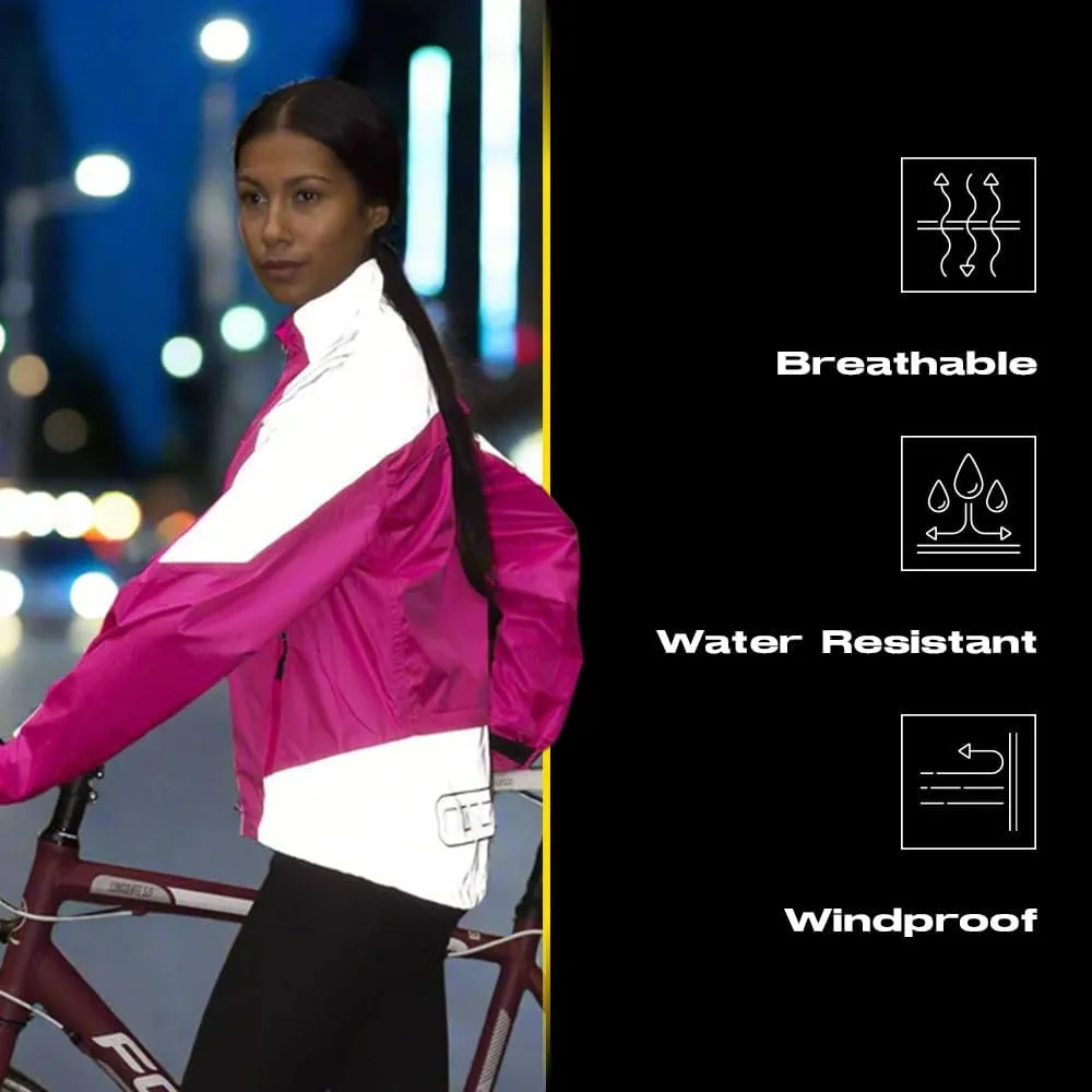 Proviz Women's Nightrider Reflective Waterproof Cycling Jacket Hi Visibility Breathable Cycling Coat
