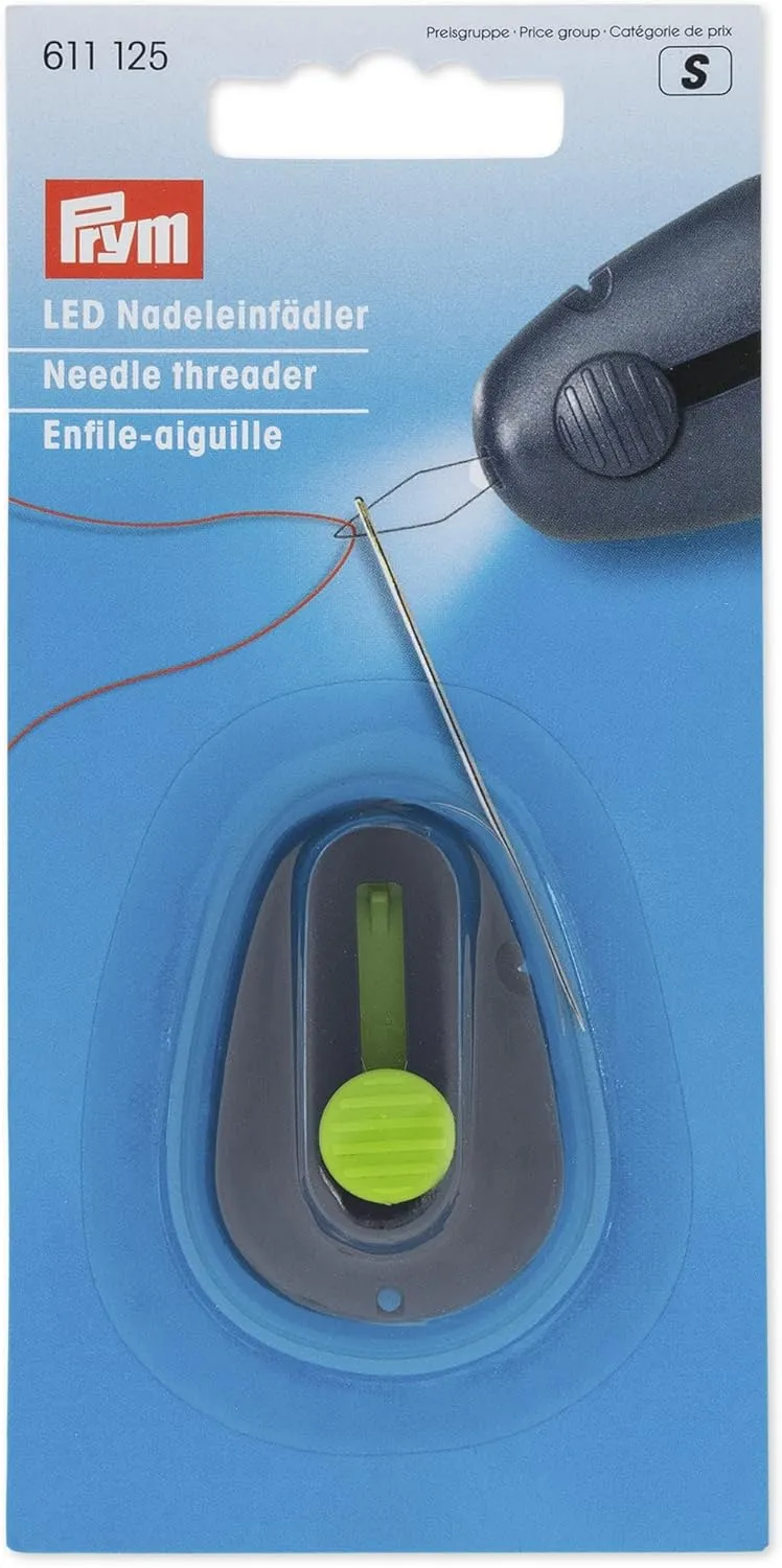 Prym Needle Threader with LED Light, Metal/Plastic, Multi-Colour, 18.5 x 9.5 x 2 cm